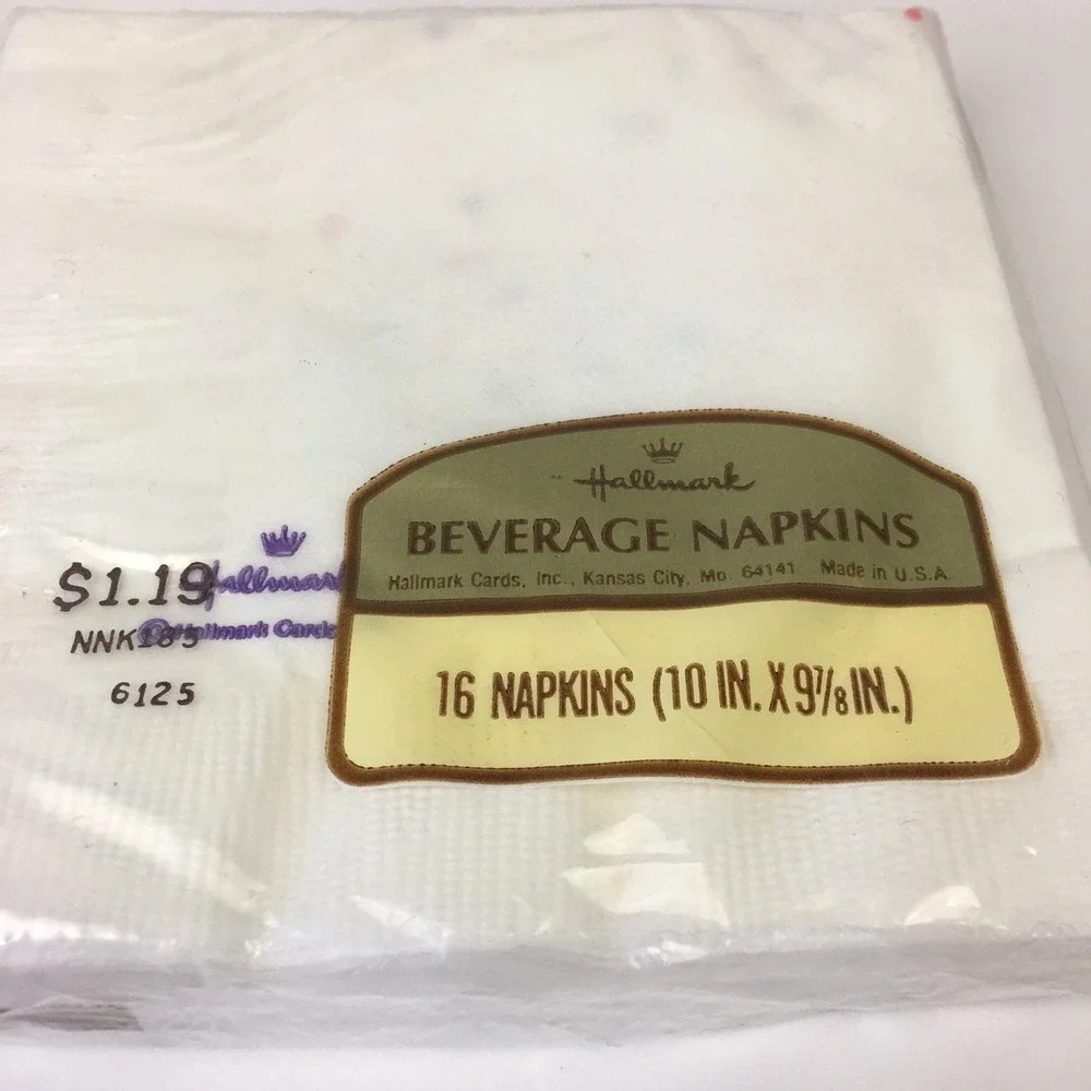 Hallmark Happy New Year‎ Vtg White Napkins Colorful 80s 90s Font 2 Packs Sealed